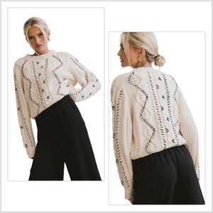 Bohme Milani Cable Knit Boxy Sweater Women’s Size M